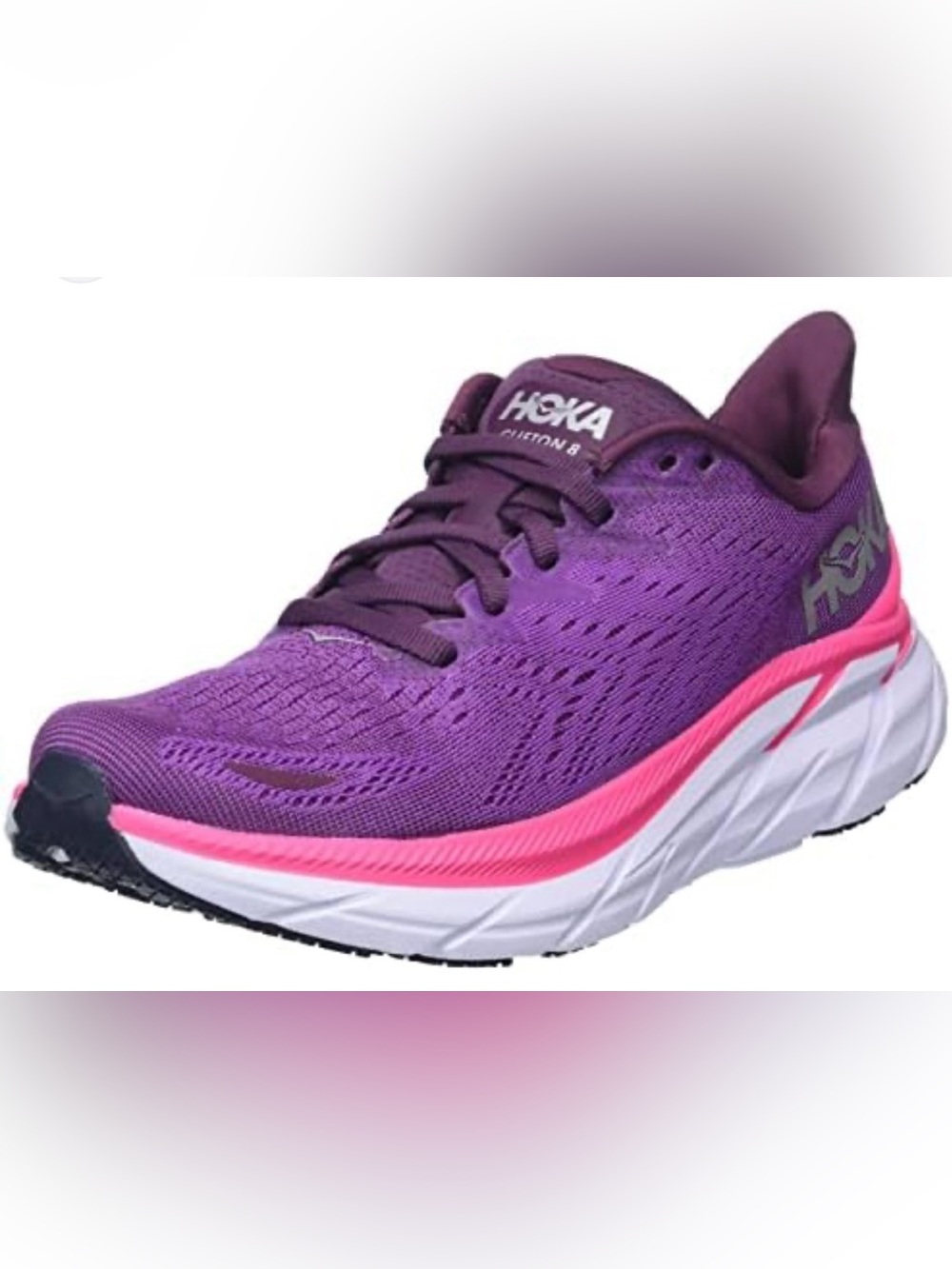 Hoka One Clifton 8 Women's  Running Shoes Grape Wine/Beautyberry size 7